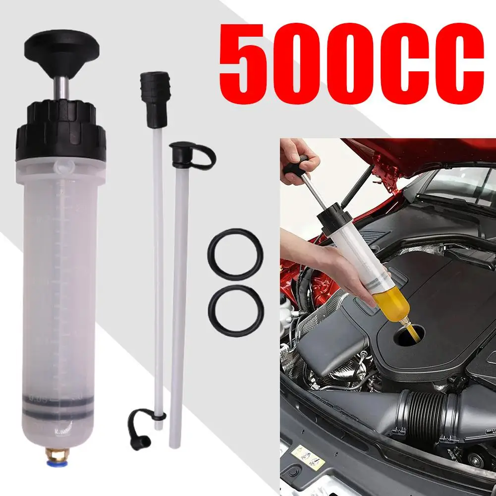 Car Brake Fluid Oil Extractor Auto Oil Change Syringe Hose Manual Fuel Suction Filler Fluid Change Evacuator Pump