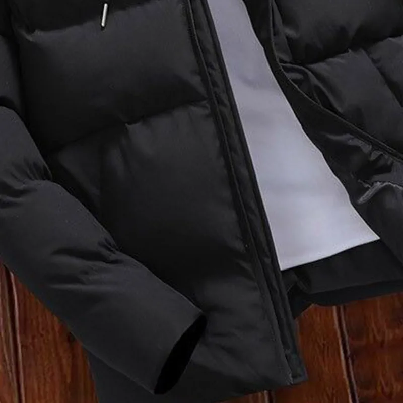 Winter KPOP Fashion Harajuku Long Sleeve Parkas Slim Tops Loose All Match Casual Thicken Coats Zipper Outerwears Men's Clothing