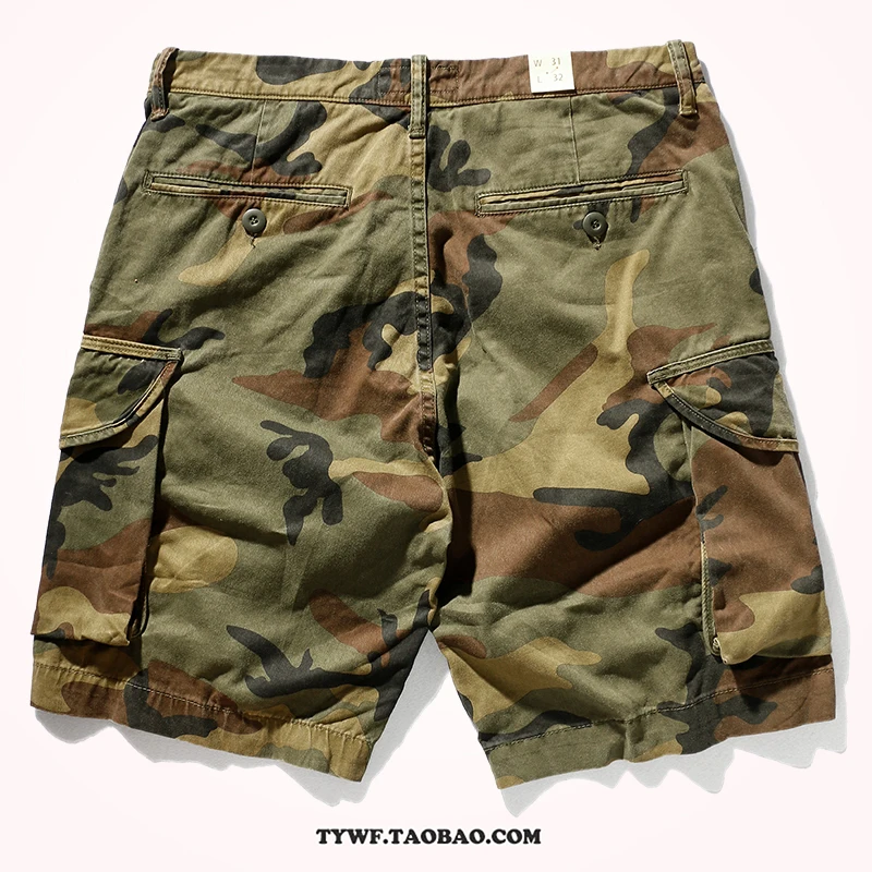 Sand Desert Jungle Camouflage Pattern Shorts for Men Summer Retro American Cotton Half Pants Youth Male Casual Straight Workwear