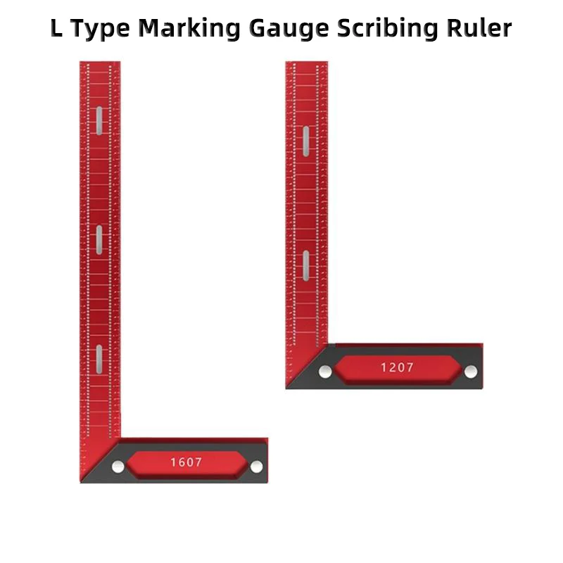 Woodworking Square L Type Ruler Line Drawing Marking Gauge Hole Right Angle Precision Scribing Ruler Carpenter Measuring Tools