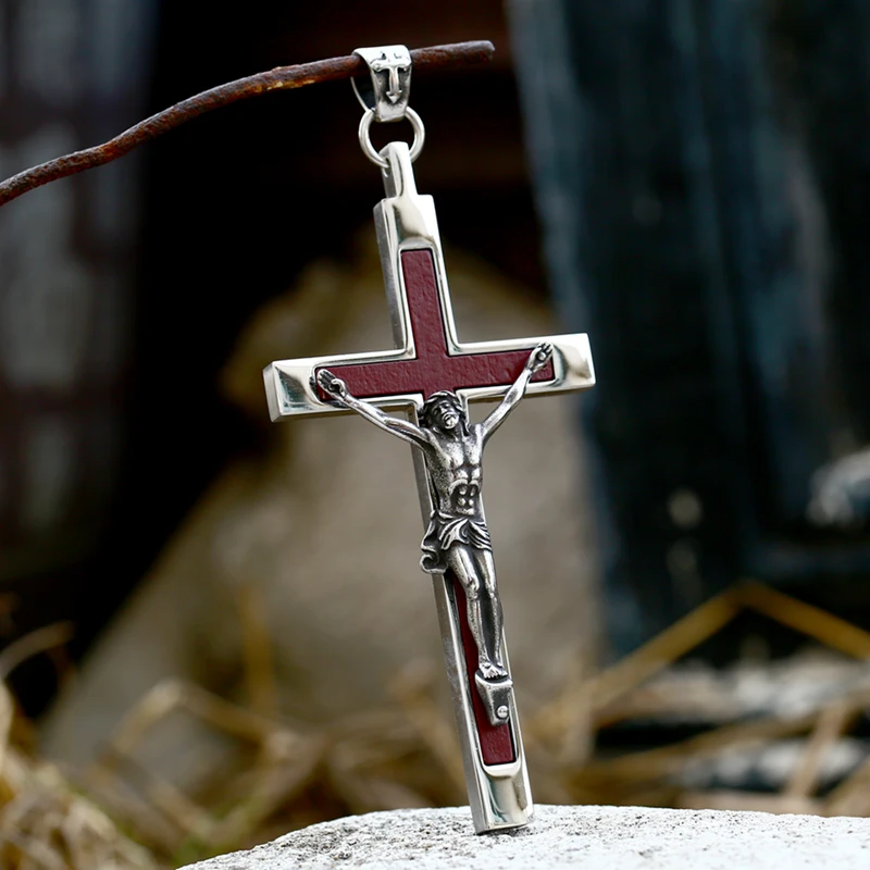 Beier 2022 New Fashion 316L Stainless Steel Jesus cross Pendant Necklace Christian Hip Hop Rock Jewelry Wholesale