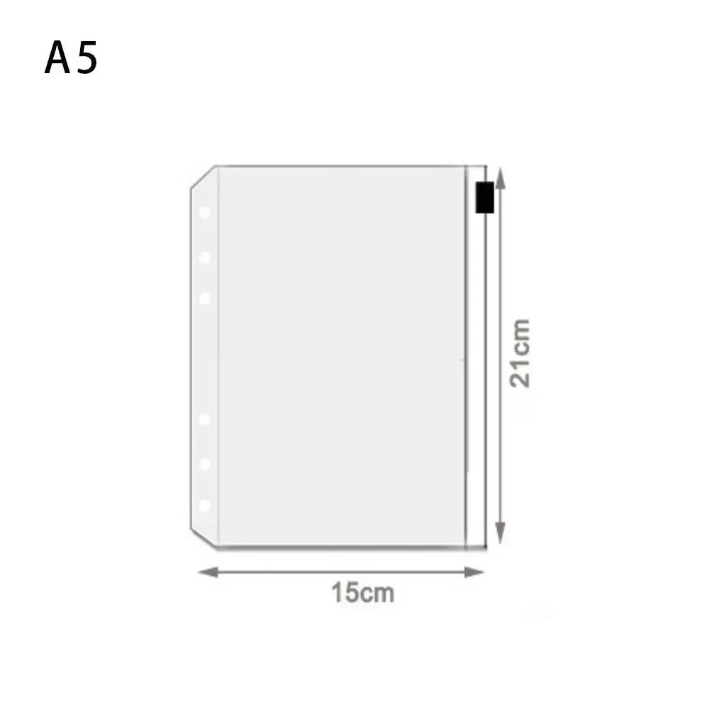 Transparent Loose Leaf Binder Notebook Cover with Zipper - Stylish Journal Planner Accessories and Stationery Supplies