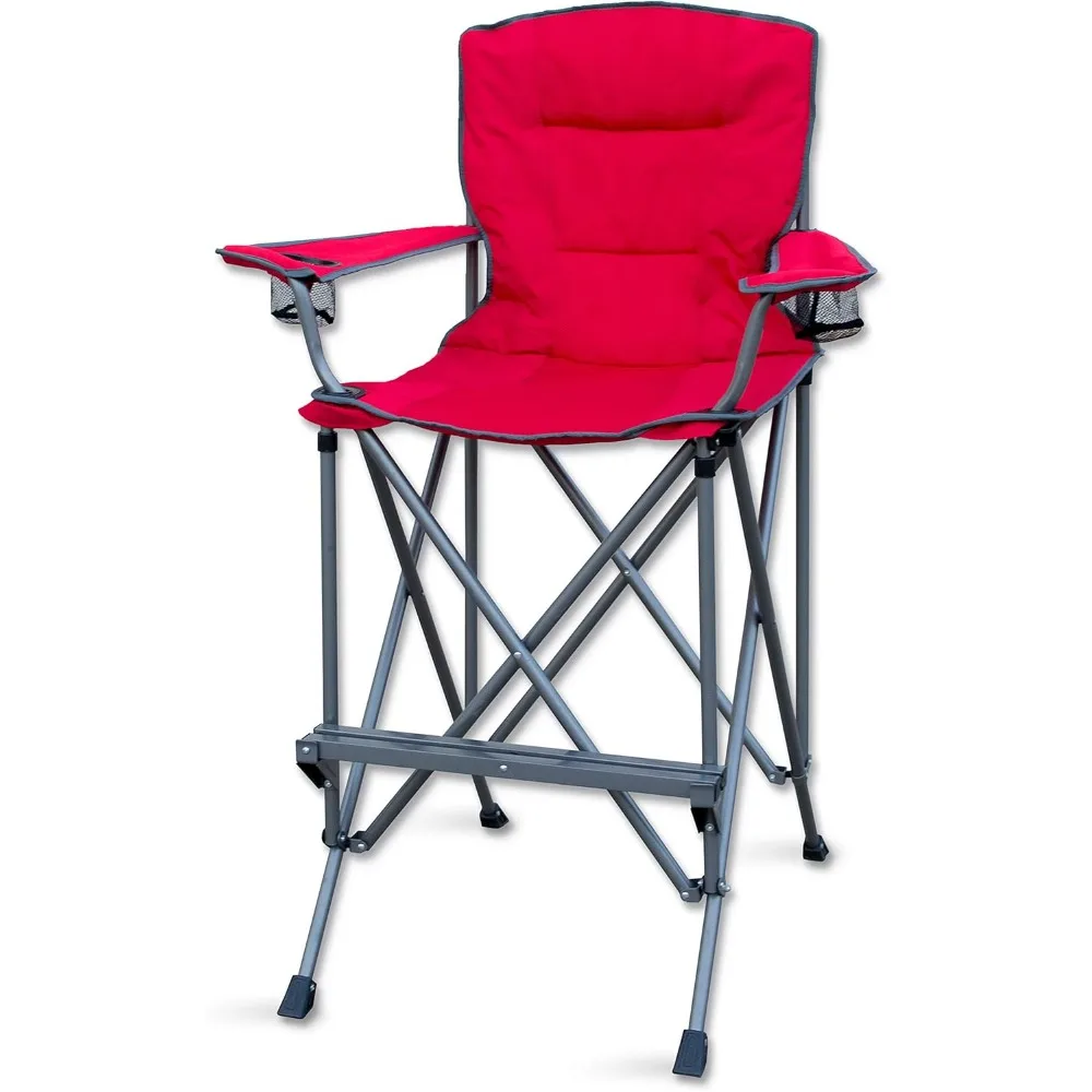 Tall Folding Chair - Bar Height Director Chair for Camping, Home Patio and Sports