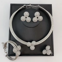 Grand collier audacieux de Style Simple brésilien, ensemble de bijoux de mariée africaine de luxe de qualité pour femmes, cadeaux de fête FHK22826 6