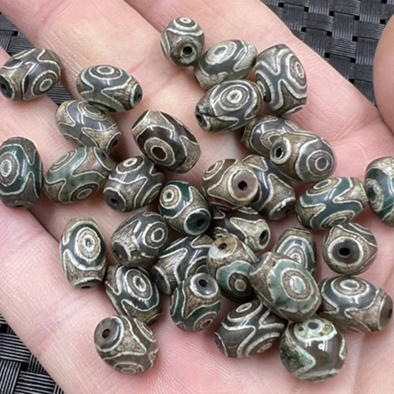 Wenwan Jade Perline Sciolte Agata Sky Beads Perline Di Riso Perline Sciolte Tre-Eye Sky Beads Luantong Perline Sciolte Accessori Perline Giada B