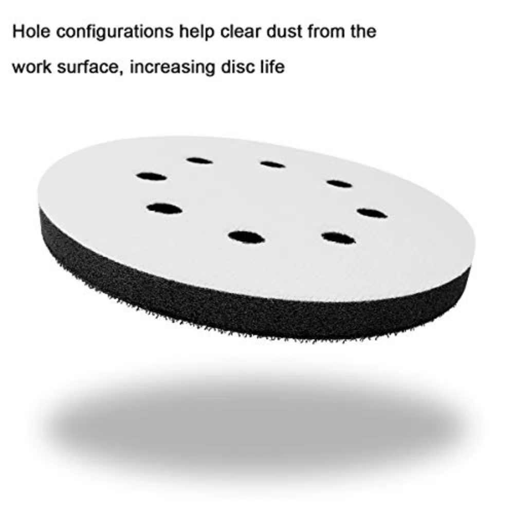 2 Pack  Interface Pad 5 Inch 8 Holes Hook and Loop Soft Sponge Cushion Buffer Pads for Sanding Disc 125mm Orbital Sander Pads