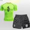 Anime Attack On 2 in 1 Male Quick Dry Sportswear Compression T-Shirt Shorts Men's Running Sports Suit MMA Rashgard Summer Beach 2