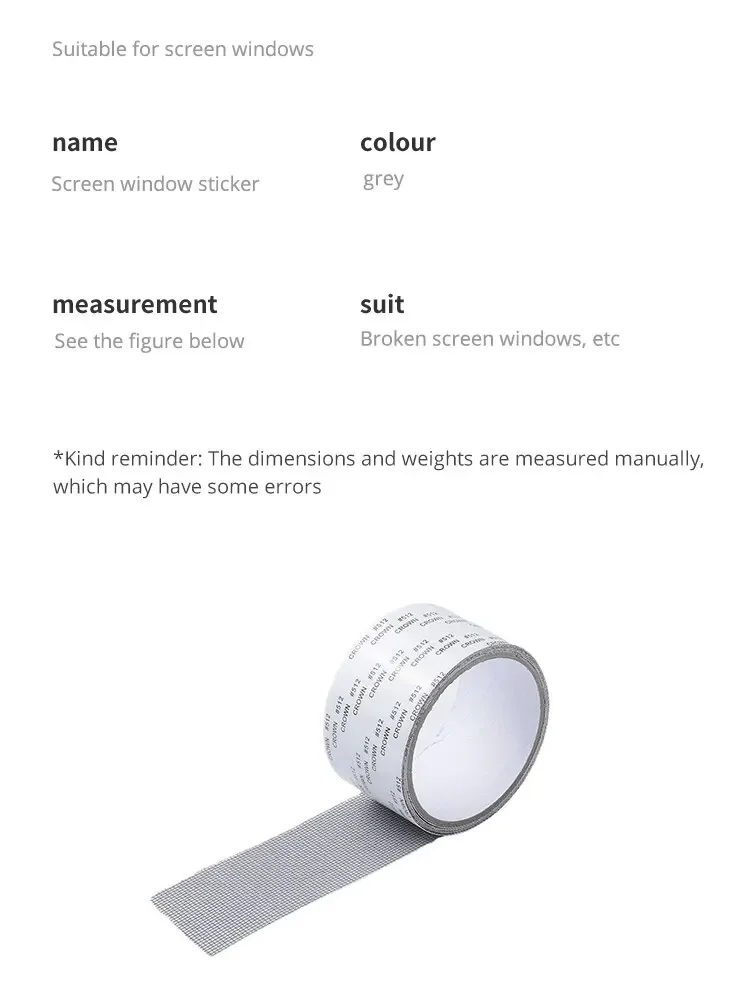 Description Picture 4 of itemWindow Screen Repair Tape Self Adhesive Mesh Tape Net Door Fix Patch Anti Insect Mosquito Mesh Broken Holes Repairing