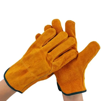 Guanti da lavoro in pelle di vacchetta giallo dorato con palmo pieno Guanti da guida in pelle di vacchetta Guanti da lavoro in pelle