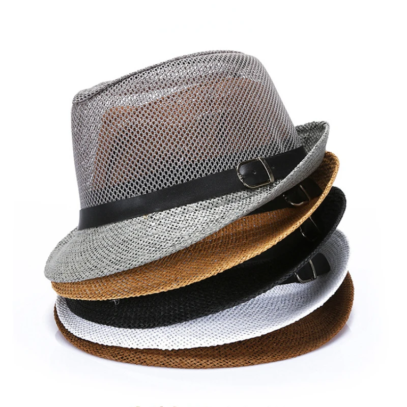 

Summer Linen Fiber Woven Hats for Man Breathable Lightweight Hats Causal Sun Protection Hats Summer Outdoor Panama Hat Chapeau