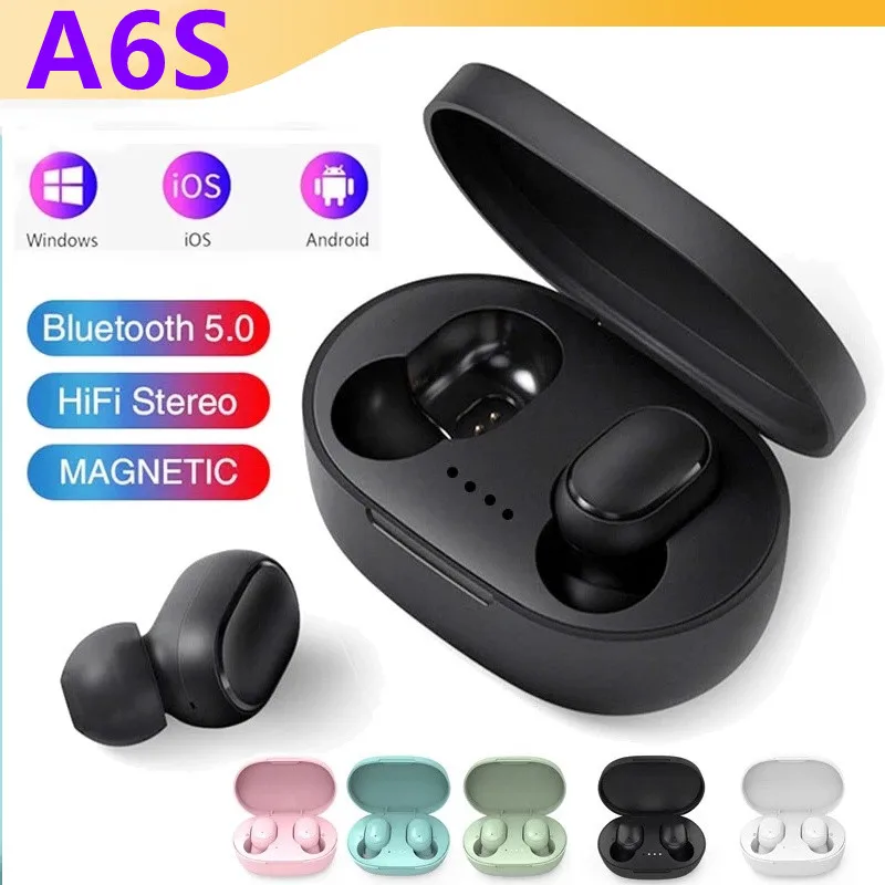 Cuffie Originali A6S Tws Auricolari Wireless Cuffie Bluetooth Sport Stereo Fone Auricolari Bluetooth Per Xiaomi Huawei Iphone