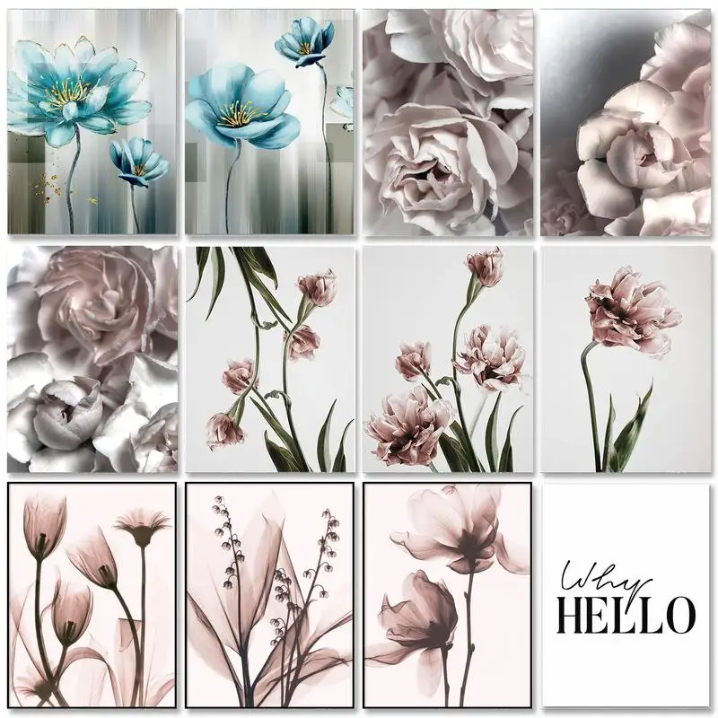 Paintings Number Paint Flowers  Painting Number Adults Flowers - Paint  Numbers - Aliexpress