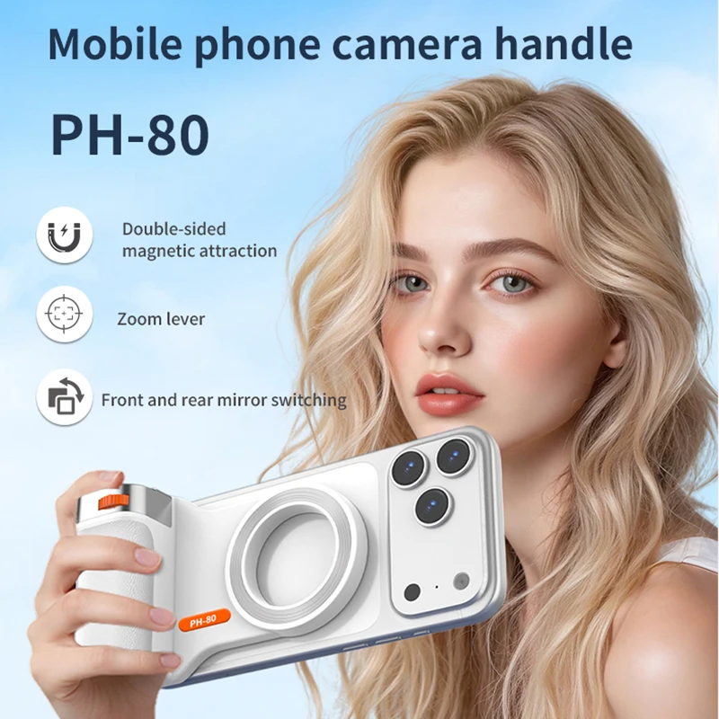 Magnetischer Bluetooth-Kameragriff mit Zoom, Auslöser, Aufhelllicht, Fernbedienung und tragbarer Handy-Stabilisator_voghion.com