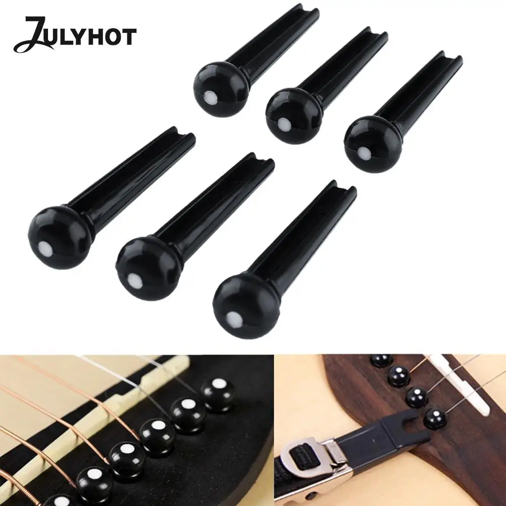 

6pcs Ebony Bridge Pin Guitar String Studs Acoustic Guitar String Cone String Accessories Acoustic Guitar Accessories Replacement