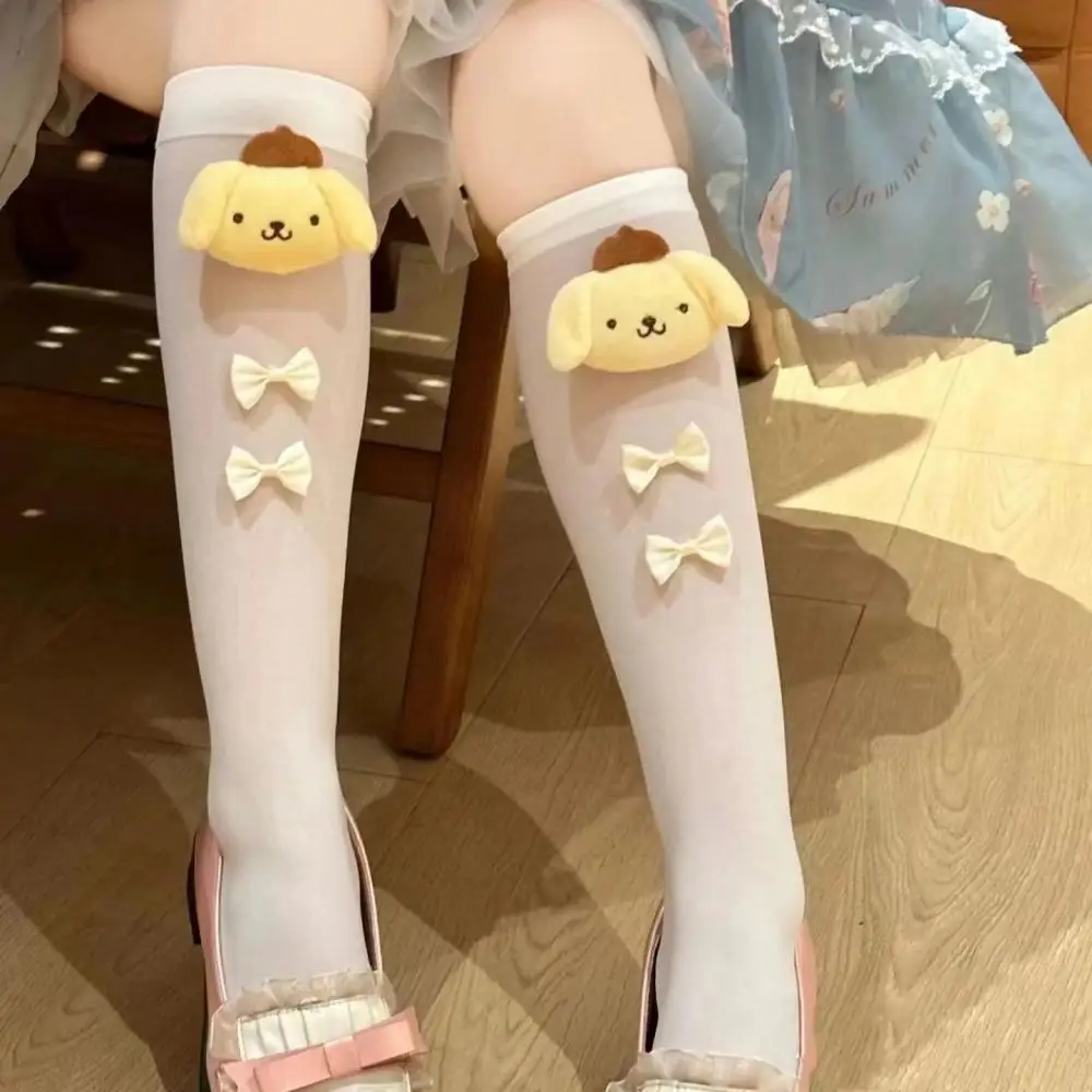 Kids Socks Cartoon Socks Cinnamoroll Doll Bow Socks Kawaii Sanrio Anime Kuromi My Melody Summer Socks for Kids