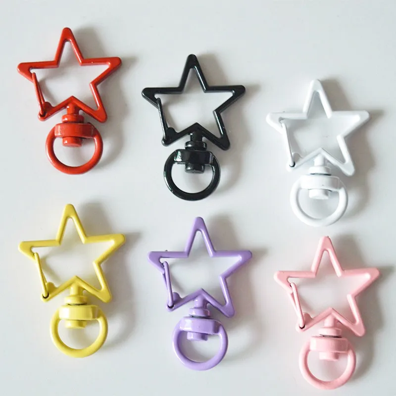 Star Shape Key Chain Lobster Clasp Hooks Trigger Clips Buckles for DIY Jewelry Making Gold Silver Rotation Key Rings Accessories