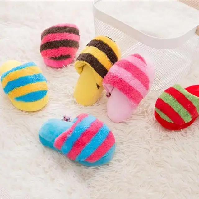 Pet Toys Squeaker Plush Slipper Shaped Puppy Dog Sound Chew Play Toys for Dog Cats Funny Dog Products Outdoor Training Toy 4
