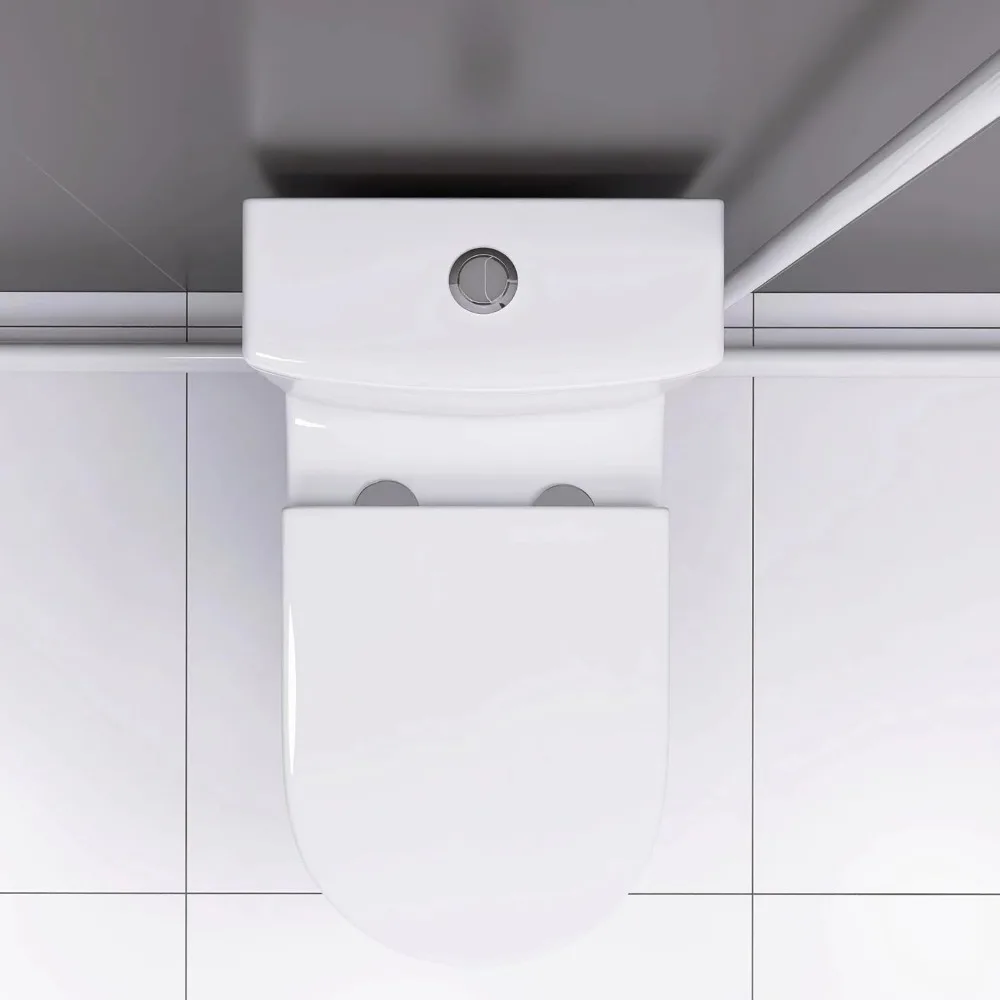 Macerating Toilet System with 600W Pump for Basement,With 3 Water Inlet, Powerful Upflush One Piece Toilet 5