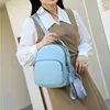 portable backpack for ladies Korean Fashion Zipper PU Leather Small Bag coin purse mini backpack for woman 2