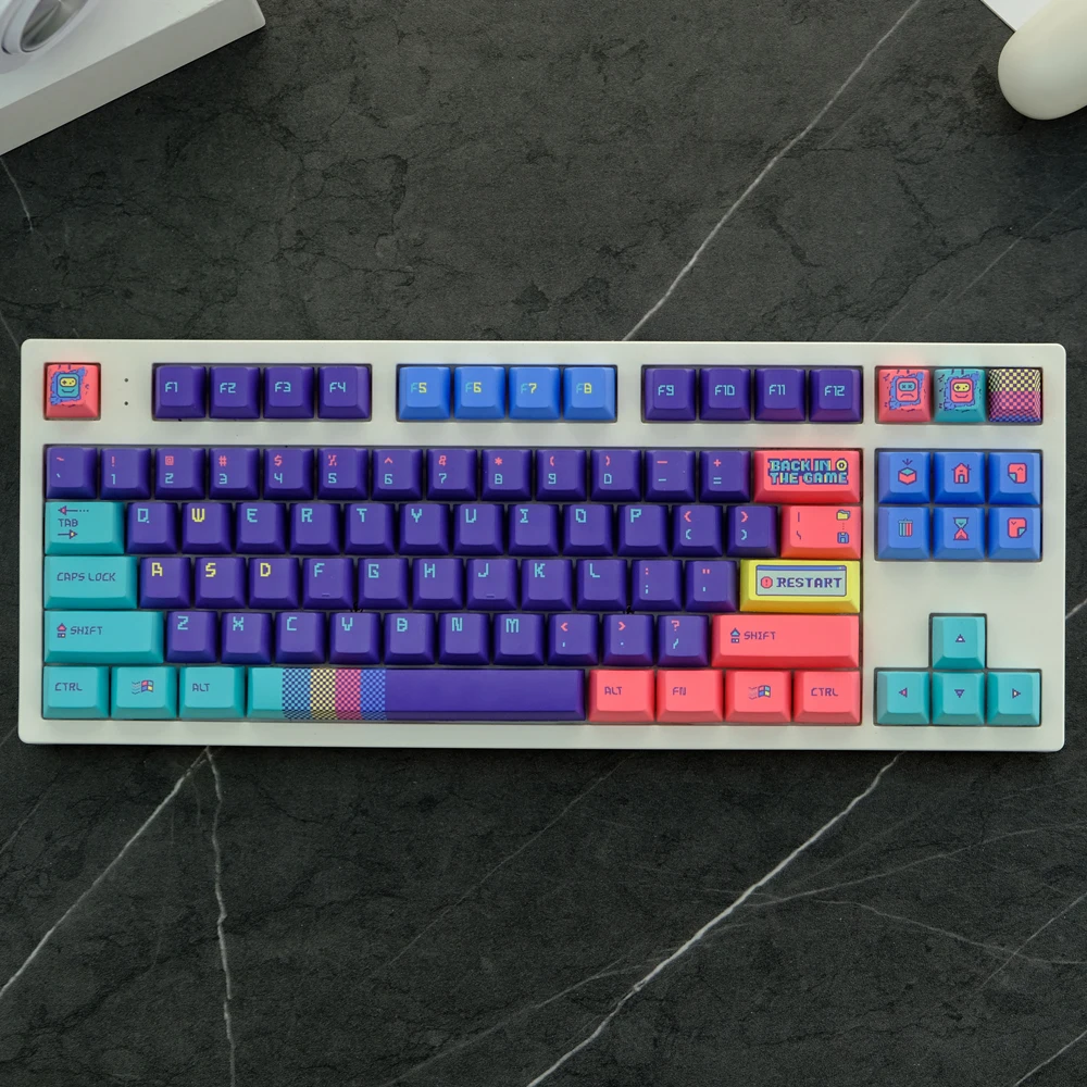 Volta ao Jogo Keycaps Cherry Profile Pbt Dye Sublimation Keycaps para mx Switch 61 64 68 75 129 87 96 Teclado Mecânico de