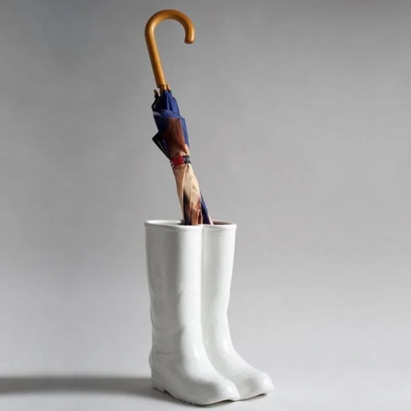 Rain boots umbrella stand Light luxury rain boots shape umbrella bucket