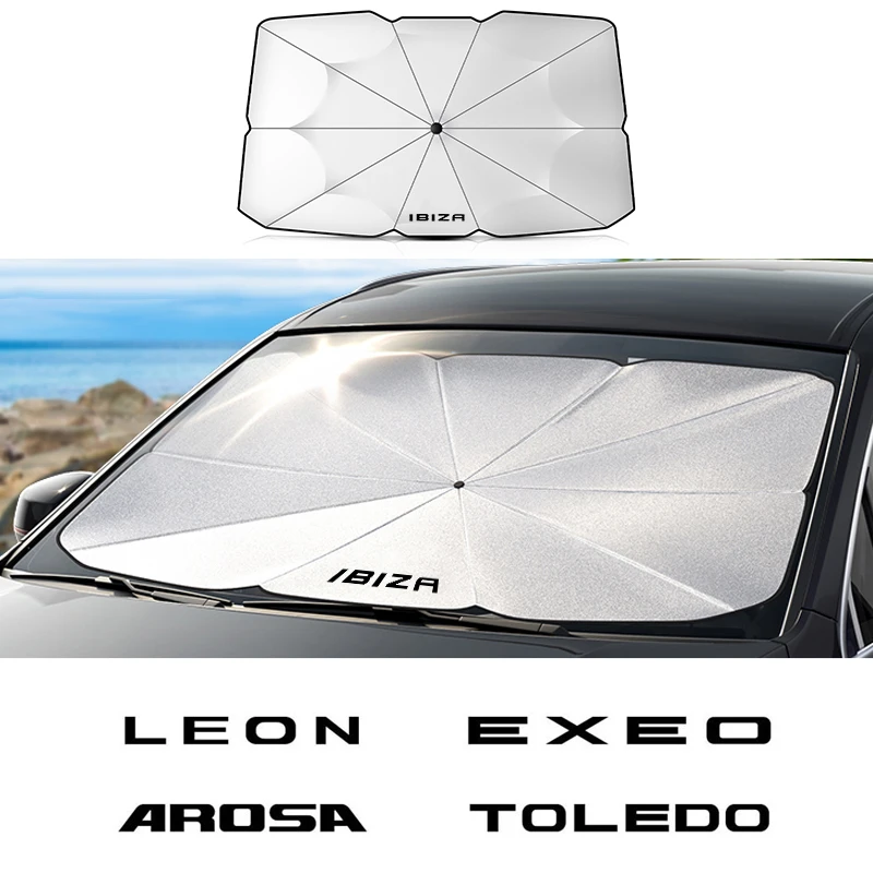 

Переднее затенение автомобиля для SEAT Ibiza Leon Arona Ateca Altea Arosa Exeo Tarraco, автомобильное солнцезащитное покрытие для салона, защитная деталь для лобового стекла