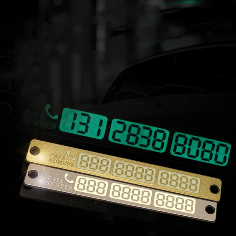 Temporary Car Parking Card Luminous Night Light Phone Number Card Plate Telephone Number Car Park Stop Car-styling Accessories car parking card car styling accessories