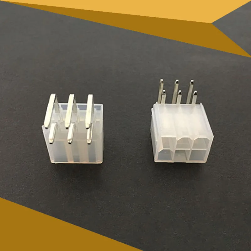 

50 шт. 4,2 мм 2*3 6-контактный белый Разъем 5557 Molex двухрядная игольчатая гнездовая пластина для сварки сидений для платы управления