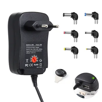 2025 ใหม่ล่าสุดปรับอะแดปเตอร์ AC DC 3V 4.5V 5V 6V 7.5V 9V 12V 30W US EU UK AUUniversal Power Adapter สําหรับไฟ LED กล้องวงจรปิด 1
