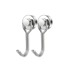 Heavy Duty Swivel Magnetic Hooks - Black Neodymium (Sliver 2pcs)