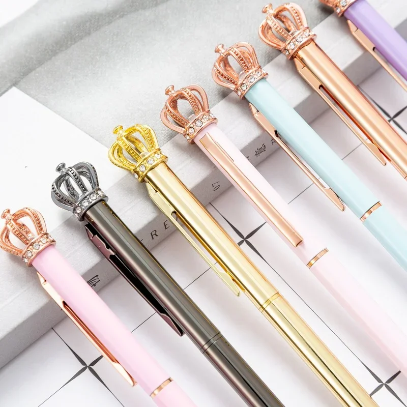Ballpoint Pen Multifunction Ballpoint Pen Multifunctional Pen Ball Point Pen 1 Pcs Creative Crystal Shiny Metal Crown Ballpoint Pen Interesting Ball School Stationery School Office Supplies