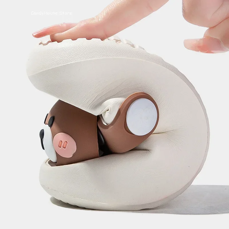 Newborn Baby Slippers Kids Shoes Summer Cute Animal Cartoon Bear Boys Girls Infant Child Comfortable Non-slip Sandals Kids Shoes 6
