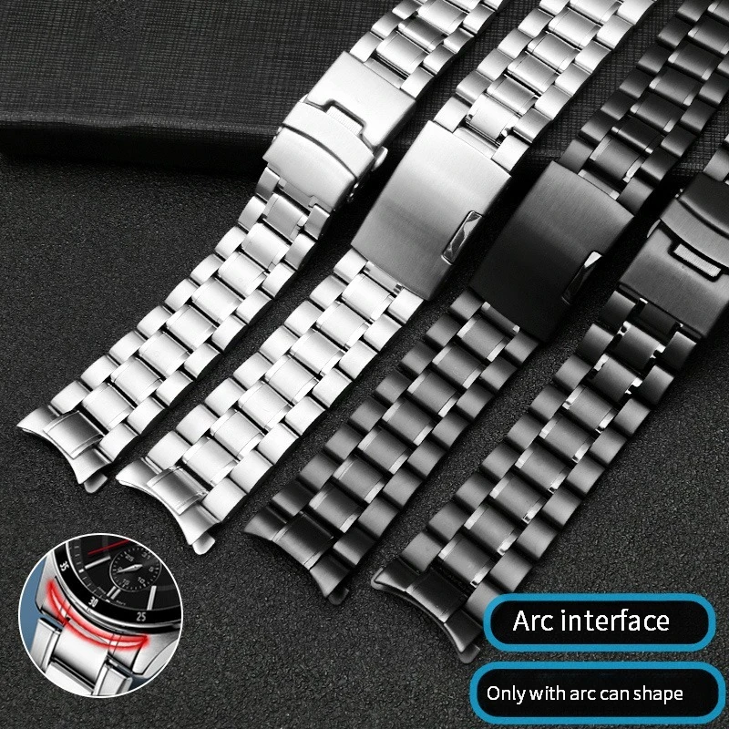 

18mm 20mm 22mm 24mm Universal Straps Curved End Solid Stainless Steel Watchband For Seiko Citizen Casio Watch Man