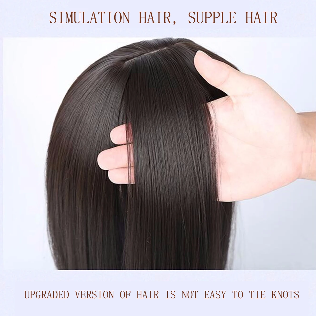 Synthetic Hair Toppers With Bangs Clip In Hair Topper Hair Pieces For Thinning Hair Hair Loss Cover Gray Hair Hair Accessories