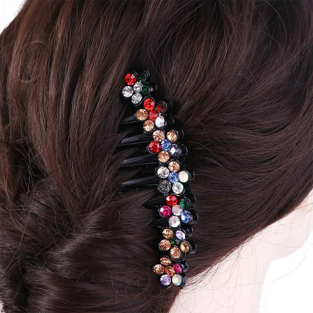 Vintage Elegant Rhinestones Mother Gift Hairpins For Girls Crystal Hair Clips Women Hair Comb Mother Headwear Korean Barrettes