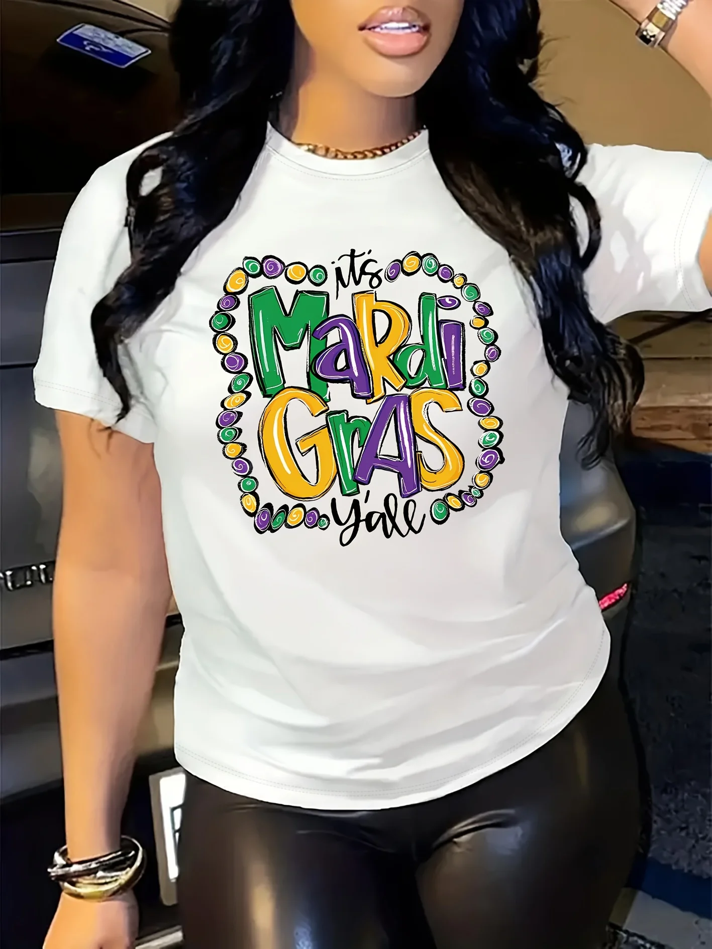 

Letter Print Crew Neck T-Shirt, Casual Short Sleeve T-Shirt For Spring & Summer, Women's Clothing shirts