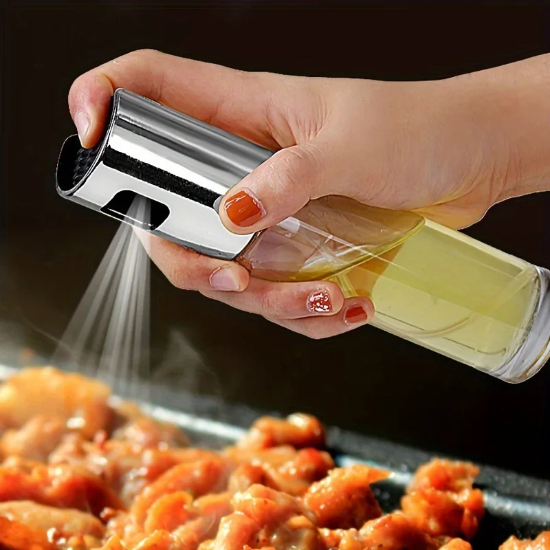 1pc Glass spray bottle, pressure atomization spray pot, pressure spray oil control bottle, kitchen appliances