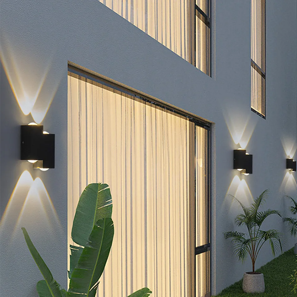 Aluminum LED Wall Lamp Outdoor Waterproof IP66 Yard Wall Light 4W 6W 8W 12W Garden Lights Bedroom Living Room Stairs Lighting