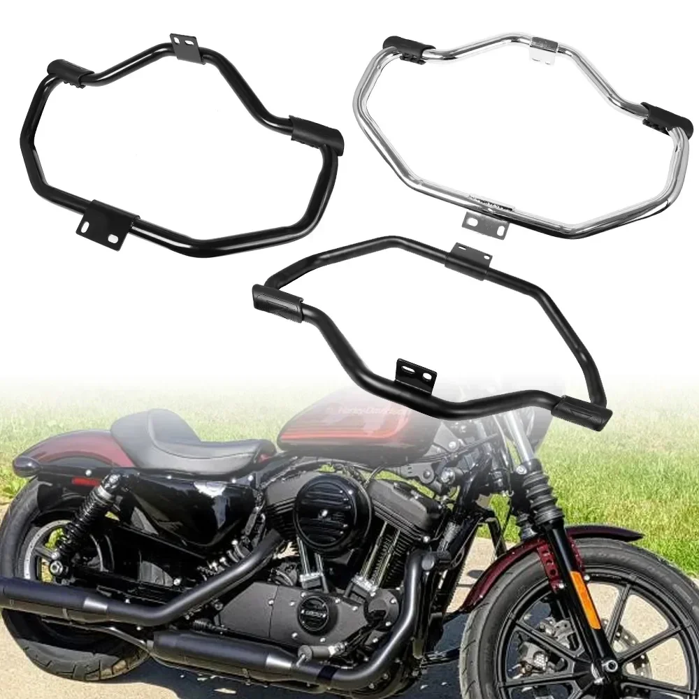 

For Harley Sportster XL 1200 883 48 72 Iron Roadster SuperLow Forty Eight Motorcycle Highway Crash Bar Front Engine Guard Black