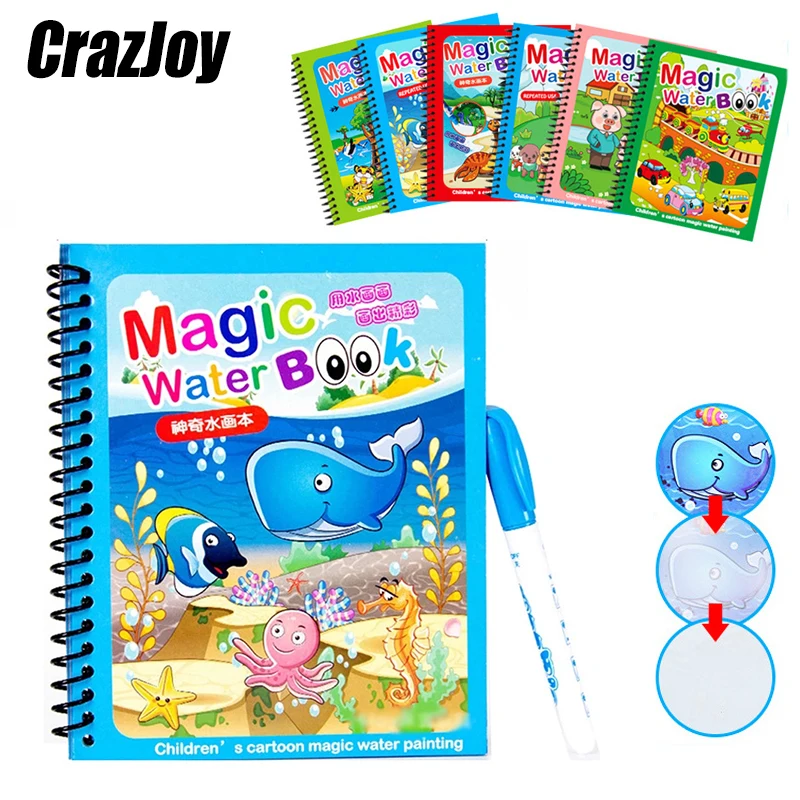 Água mágica livro pintura brochura aquarela desenho brinquedo montessori  jogos educativos para crianças criança brinquedos livro para colorir -  AliExpress