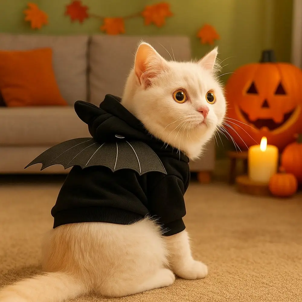 Pet Supplies Casual Halloween Pet Clothes Warm Soft Dog Bat Hoodie with Wings Fashion Dog Sweater Pet Show