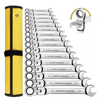 Flex Head Ratcheting Wrench Set,WOZOBUY Metric Ratchet Combination Wrenches Cr-V Gear Spanner Set Car Key Wrench Repair Tool Set 1