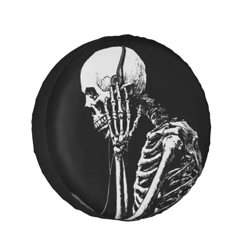 

skull Black Spare Tire Cover for Jeep, Trailer, RV, SUV Vehicles Anime Tire Cover Waterproof and Dustproof Tire Cover