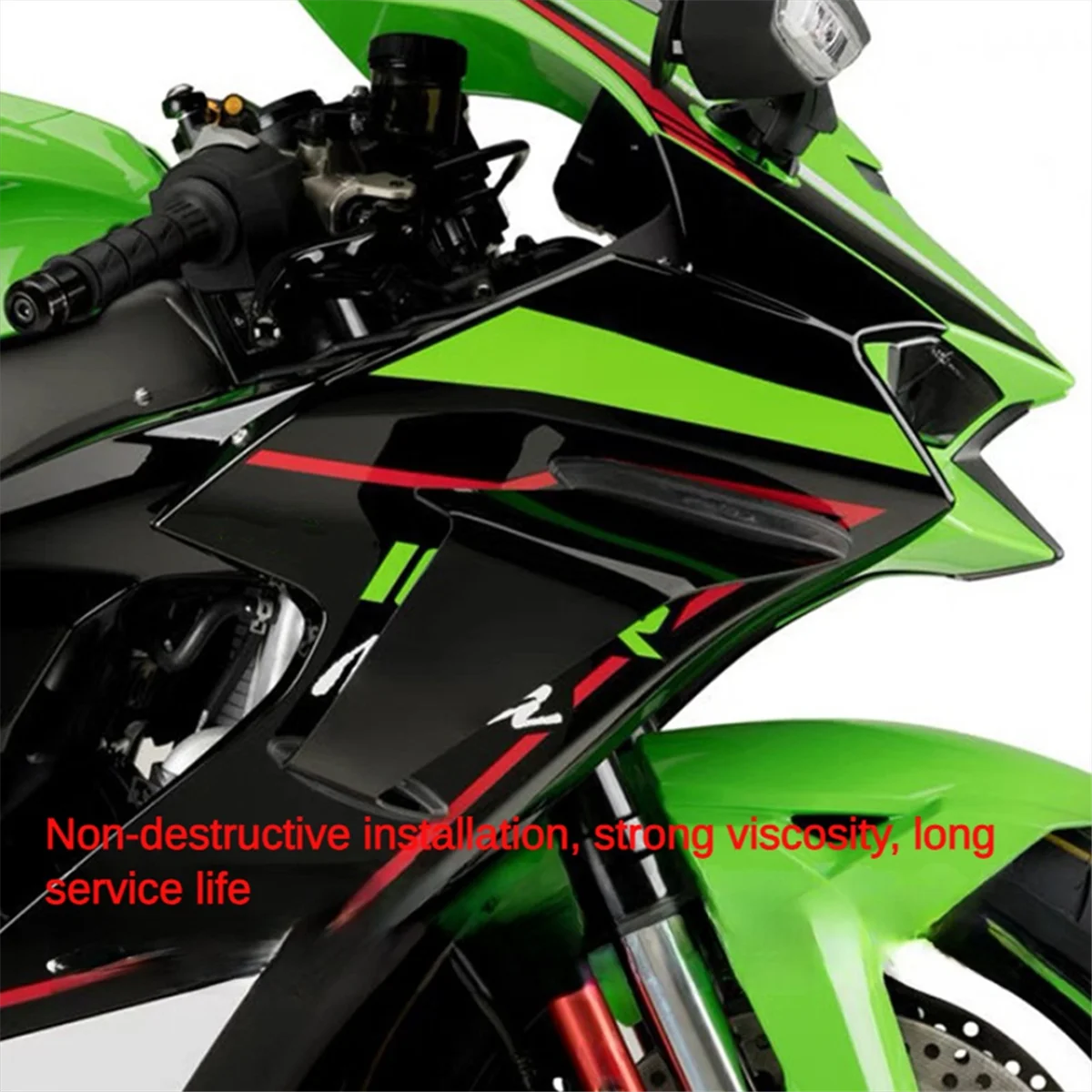 Motorcycle Fixed Wind Wing Wing Aerodynamic Fairing for Kawasaki ZX10R ZX-10R-Black