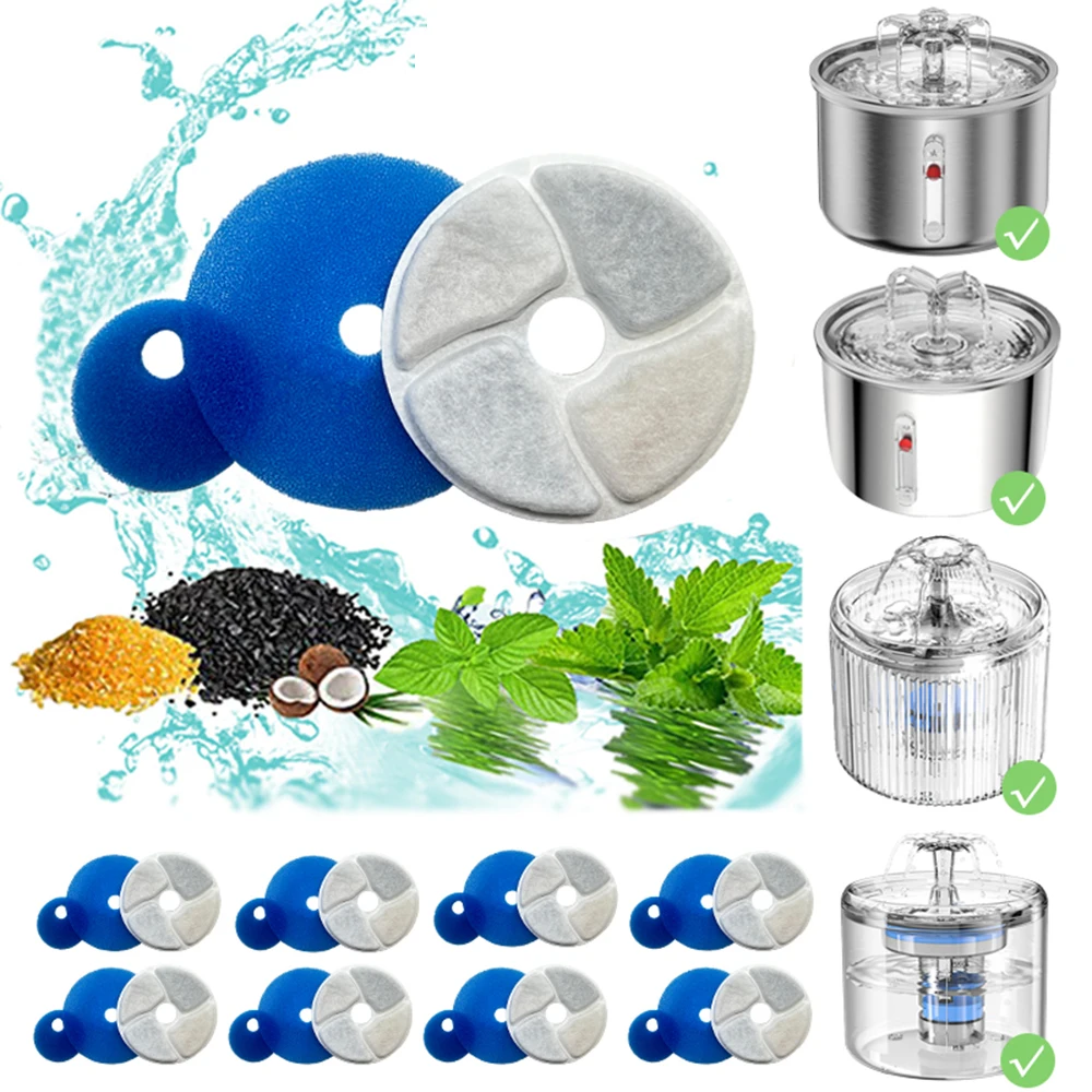 Ersatz-Aktivkohlefilter für Katzen und Hunde, Trinkbrunnen, ersetzte Filter für Haustier-Wasserbrunnen, Spender, Zubehör