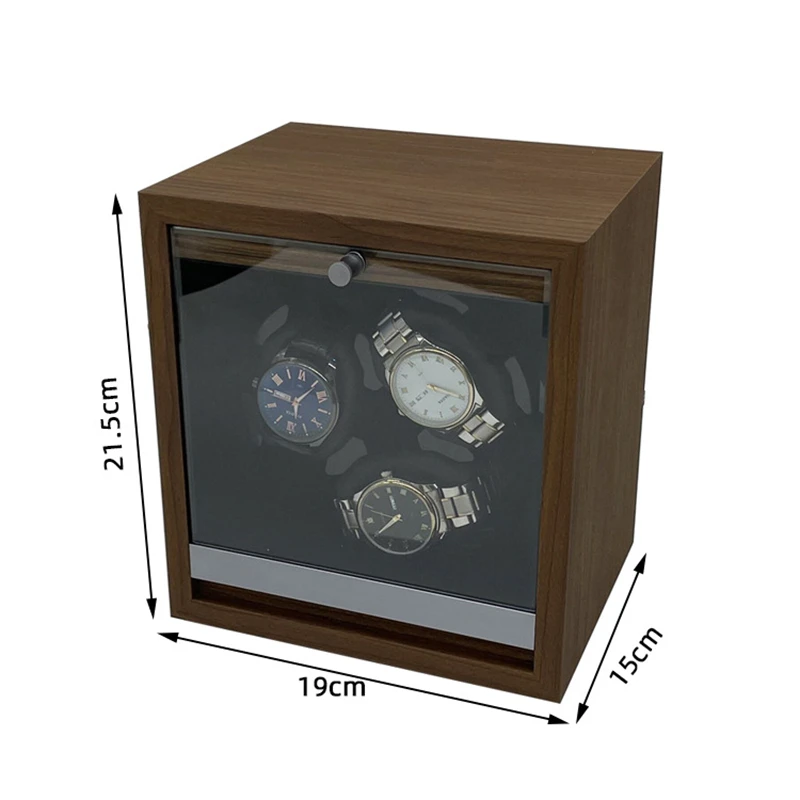 Watch Winder Watch Winder for Automatic Watches Box Storage Dustproof Mechanical Watch Case Black Walnut Wood Safe Mata Box LED Ambient Light