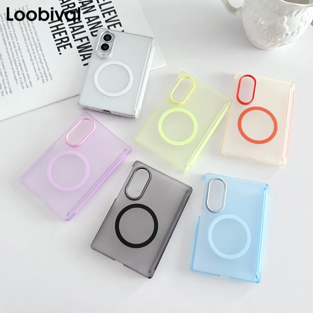 Translucent Candy Color Hard Case with MagSafe for Samsung Galaxy Z Fold