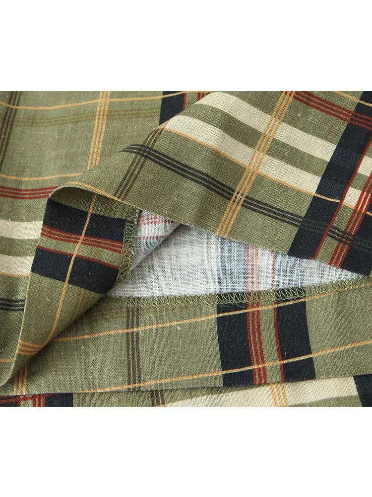 Chic Sense Of Design Women Pants Long Straight Loose Pants Fashion 2025 Autumn Grid Stripe Casual Trousers