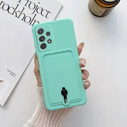 Silicone Soft TPU Mobile Phone Case with Card Slot and Credit Card Holder for Galaxy S24plus (Green)
