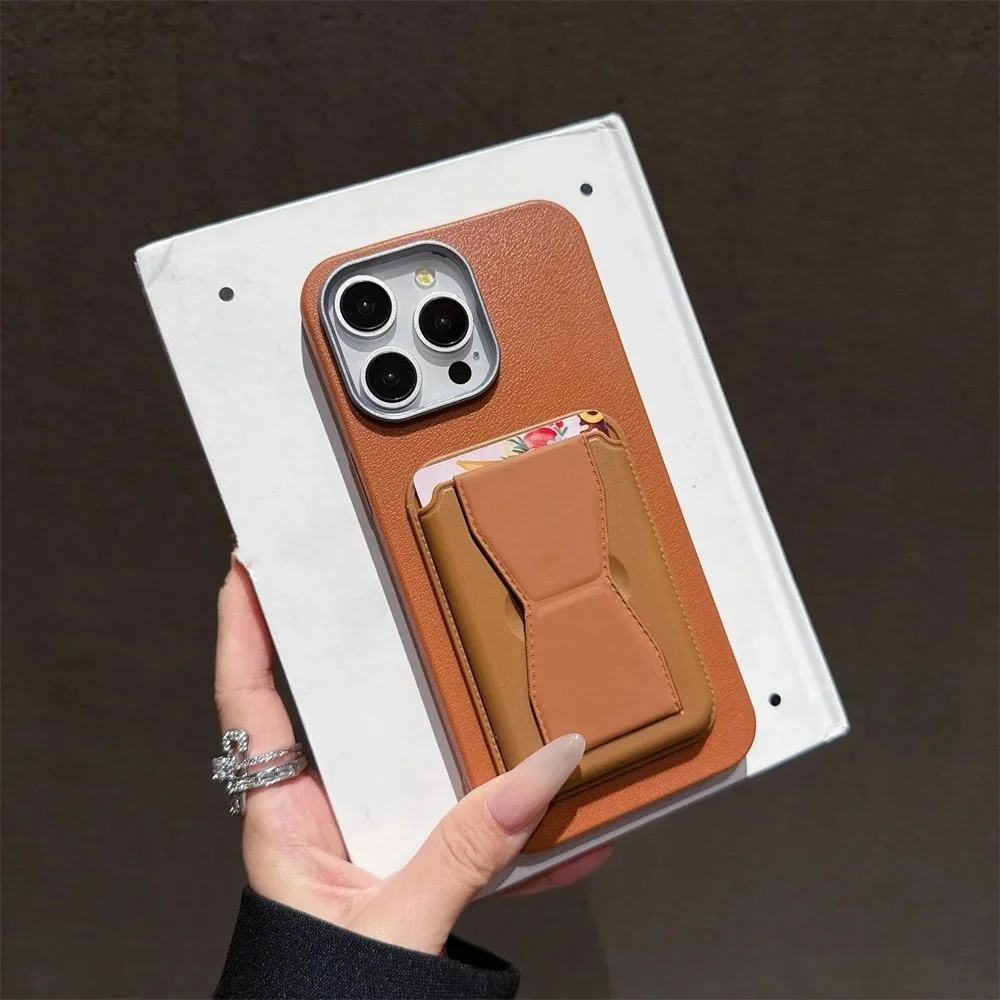 Luxury Leather Wallet Case with Shockproof Card Pocket and Stand Holder